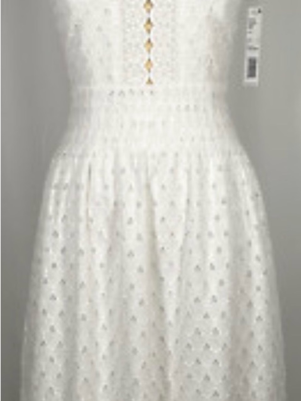 Gianni Bini White Eyelet Embroidered Wedding Dress